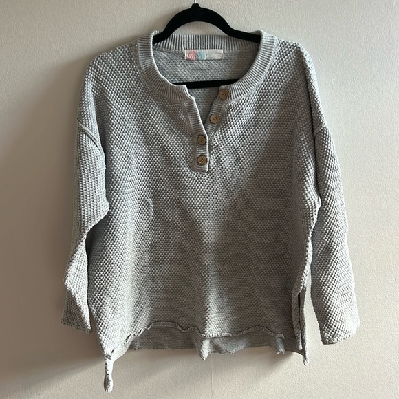 Free People Beach Hailee Sweater in Grey Top Only - Picture 2 of 6